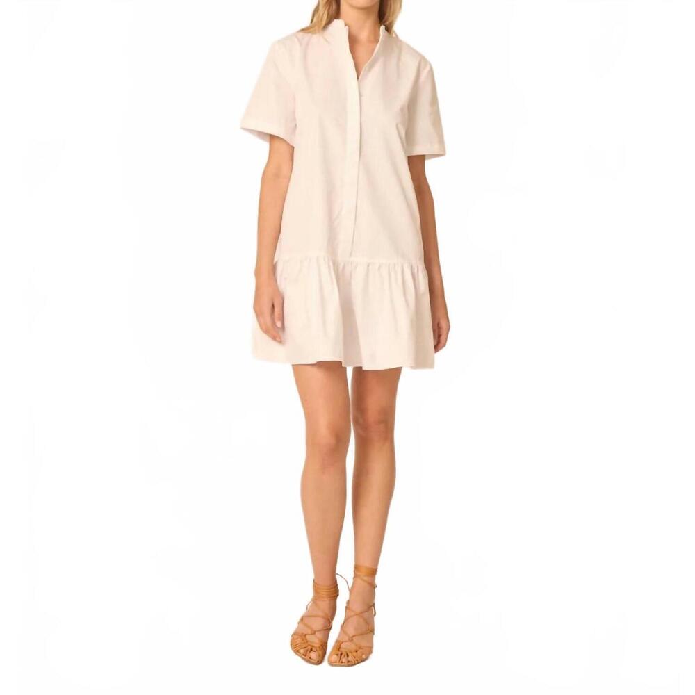 NEW GILNER FARRAR ollivette dress in bright white